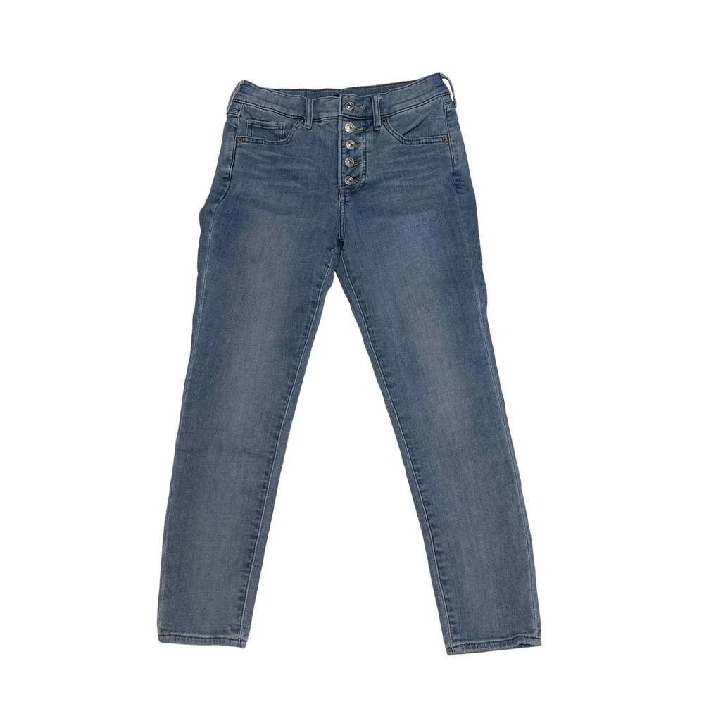 Express Skinny Mid Rise Light Wash Button Fly Denim Jeans‎  Size 2